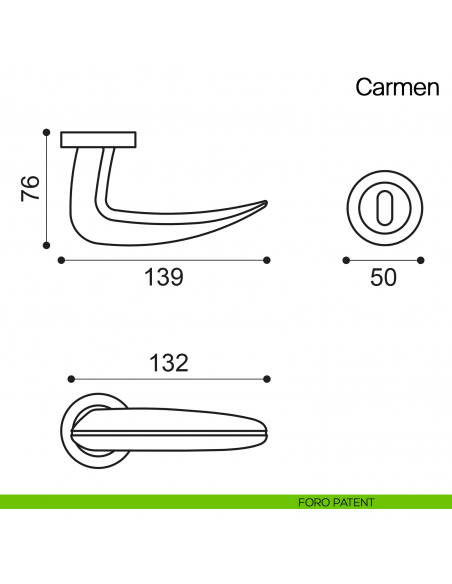 Maniglia per porta Carmen Manital - foro patent