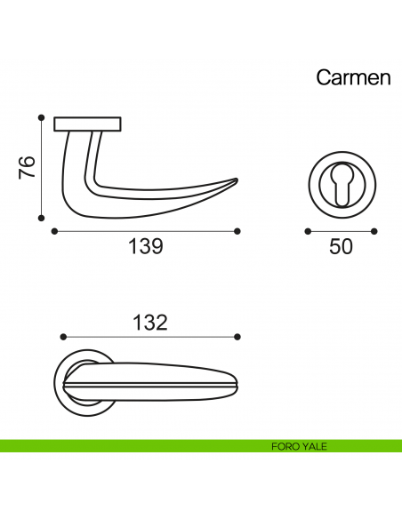 Maniglia per porta Carmen Manital - foro yale