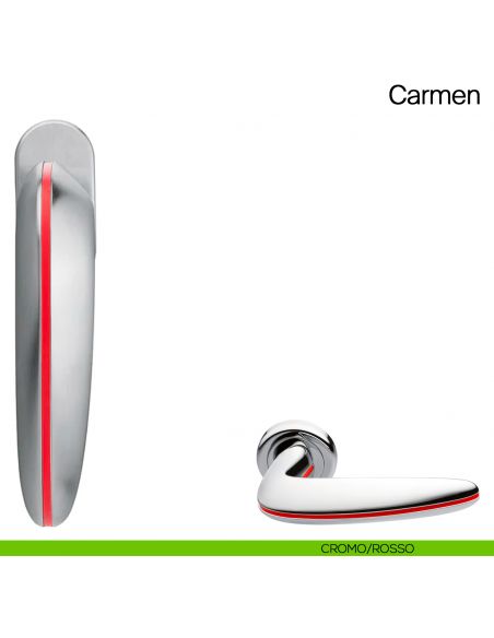 Maniglia martellina DK per finestra Carmen Manital - cromato/rosso