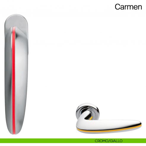Maniglia martellina DK per finestra Carmen Manital - cromato/giallo