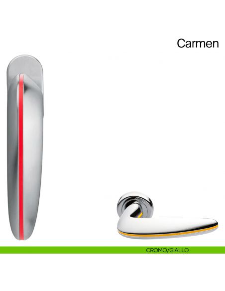 Maniglia martellina DK per finestra Carmen Manital - cromato/giallo