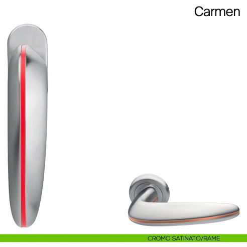 Maniglia martellina DK per finestra Carmen Manital - cromato satinato/rosso