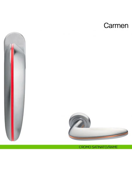 Maniglia martellina DK per finestra Carmen Manital - cromato satinato/rosso