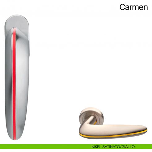 Maniglia martellina DK per finestra Carmen Manital - nikel satinato/giallo
