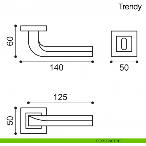 Maniglia per porta Trendy Manital - foro patent