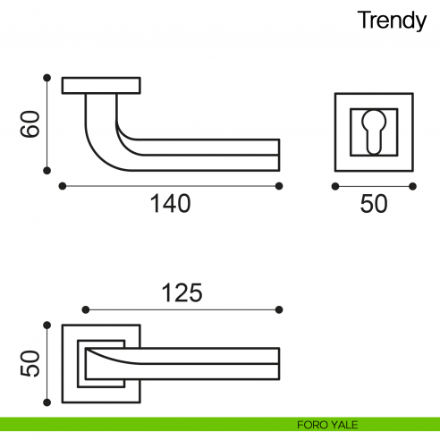 Maniglia per porta Trendy Manital - foro yale