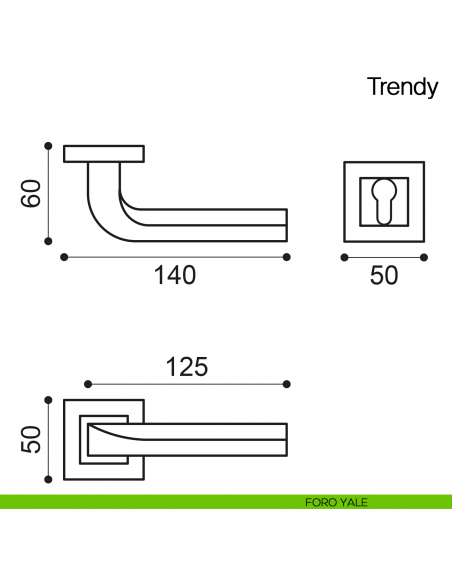 Maniglia per porta Trendy Manital - foro yale