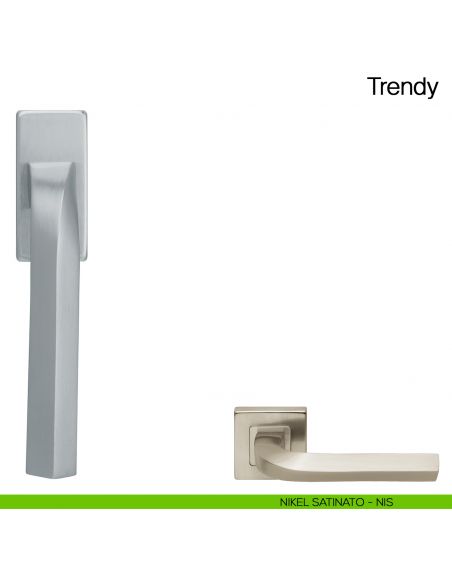 Maniglia martellina DK per finestra Trendy Manital - nickel satinato