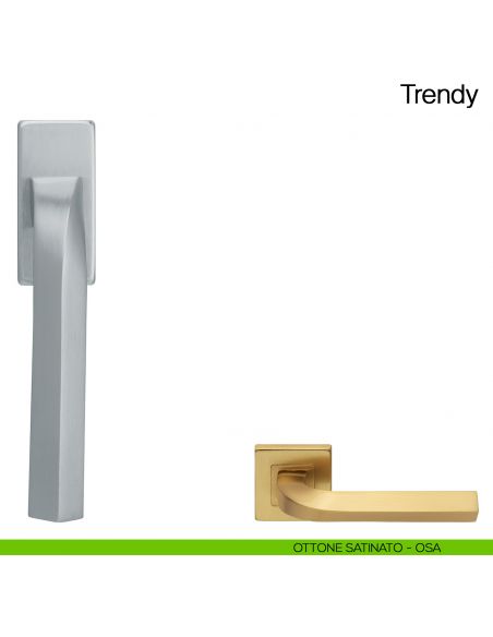 Maniglia martellina DK per finestra Trendy Manital - ottone satinato