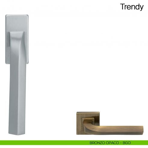 Maniglia martellina DK per finestra Trendy Manital - bronzato opaco
