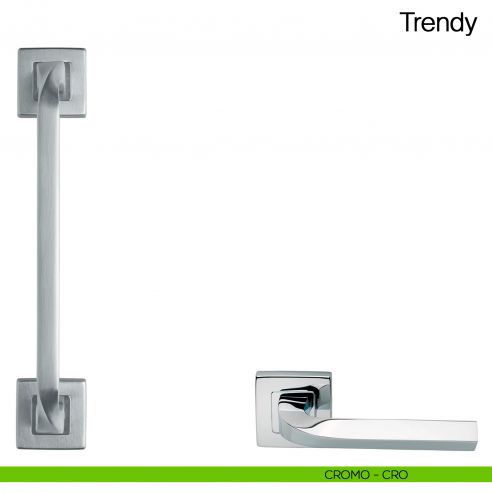 Maniglione per porta Trendy Manital con rosette - cromato