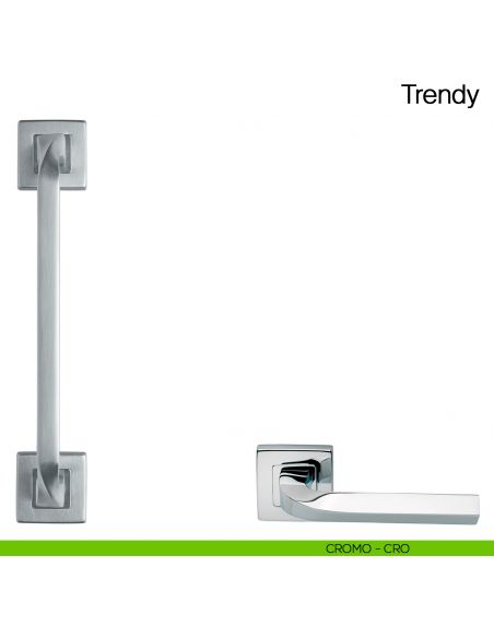 Maniglione per porta Trendy Manital con rosette - cromato