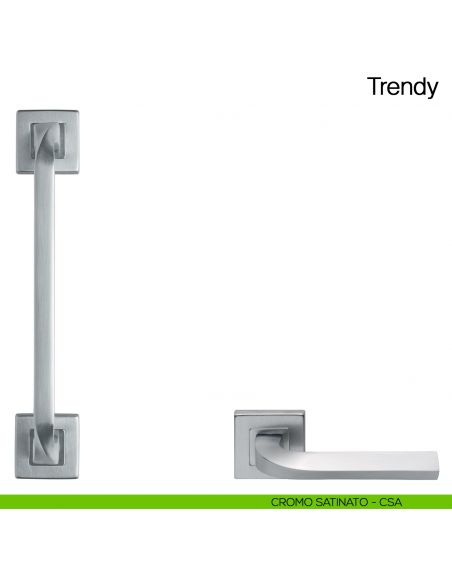 Maniglione per porta Trendy Manital con rosette - cromato satinato