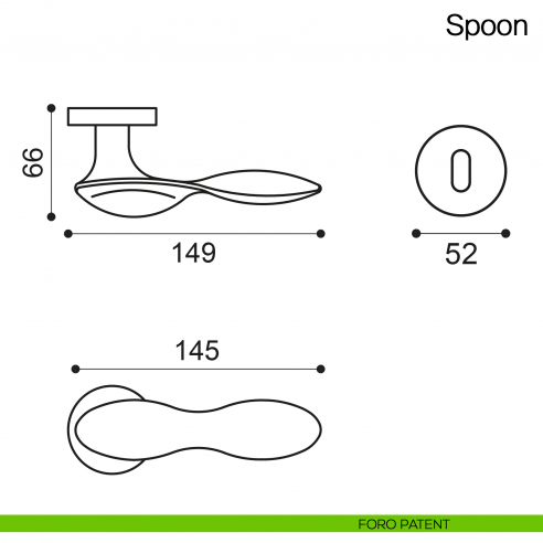 Maniglia per porta Spoon Manital - foro patent