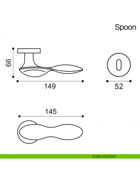 Maniglia per porta Spoon Manital - foro patent