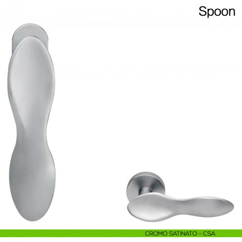 Maniglia martellina DK per finestra Spoon Manital - cromato satinato