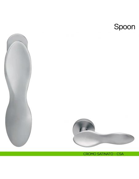 Maniglia martellina DK per finestra Spoon Manital - cromato satinato