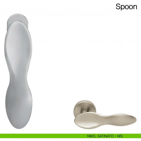 Maniglia martellina DK per finestra Spoon Manital - nikel satinato