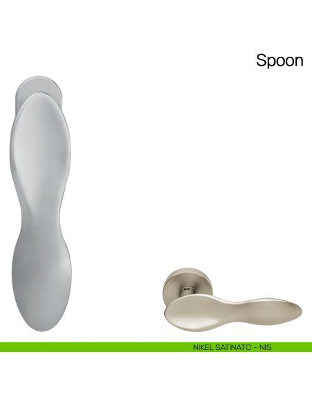 Maniglia martellina DK per finestra Spoon Manital - nikel satinato