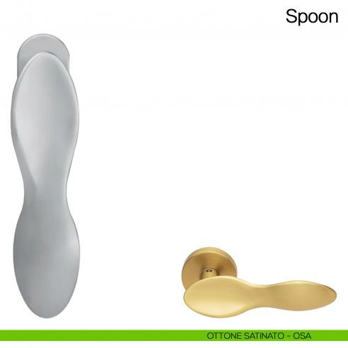 Maniglia martellina DK per finestra Spoon Manital - ottone satinato