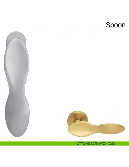 Maniglia martellina DK per finestra Spoon Manital - ottone satinato