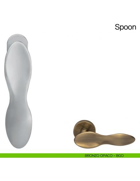 Maniglia martellina DK per finestra Spoon Manital - bronzato opaco