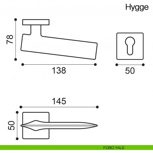 Maniglia per porta Hygge Manital - foro yale