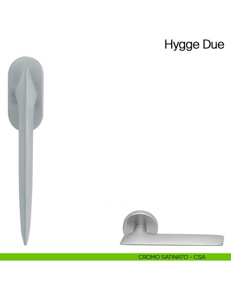 Maniglia martellina DK per finestra Hygge Due Manital - cromato satinato