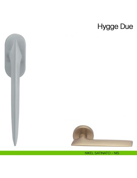 Maniglia martellina DK per finestra Hygge Due Manital - nikel satinato