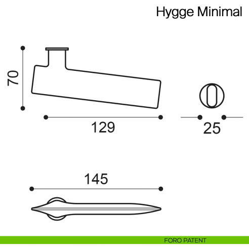 Maniglia per porta Hygge Minimal Manital con rosetta minimale - foro patent