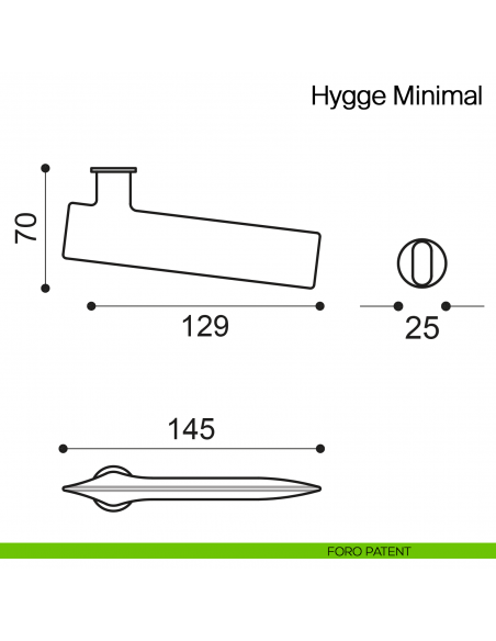 Maniglia per porta Hygge Minimal Manital con rosetta minimale - foro patent