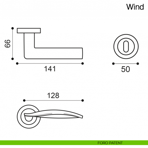 Maniglia per porta Wind Manital - foro patent