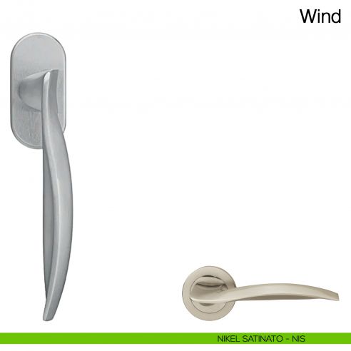 Maniglia martellina DK per finestra Wind Manital - nikel satinato