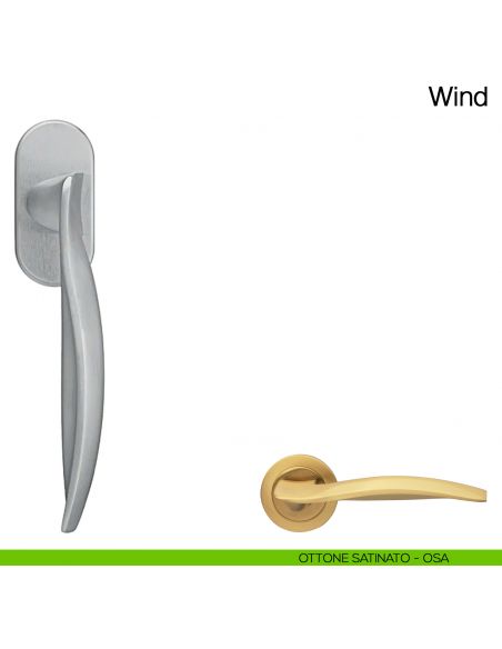 Maniglia martellina DK per finestra Wind Manital - ottone satinato