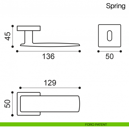 Maniglia per porta Spring Manital - foro patent