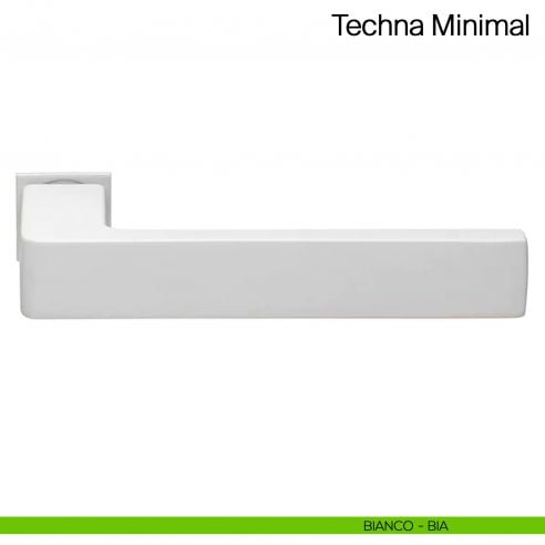 Maniglia per porta Techna Minimal Manital con rosetta minimale - bianco