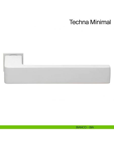 Maniglia per porta Techna Minimal Manital con rosetta minimale - bianco