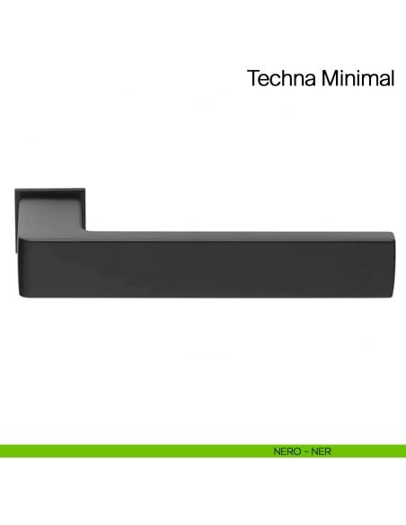 Maniglia per porta Techna Minimal Manital con rosetta minimale - nero