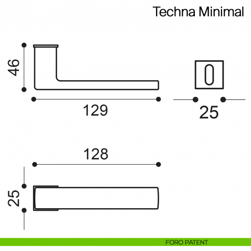 Maniglia per porta Techna Minimal Manital con rosetta minimale - foro patent