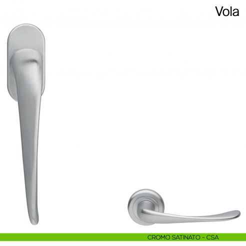 Maniglia martellina DK per finestra Vola Manital - cromato satinato