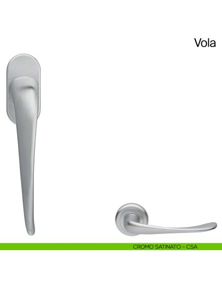 Maniglia martellina DK per finestra Vola Manital - cromato satinato