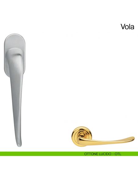 Maniglia martellina DK per finestra Vola Manital - ottone lucido