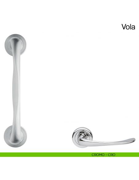 Maniglione per porta Vola Manital con rosette - cromato