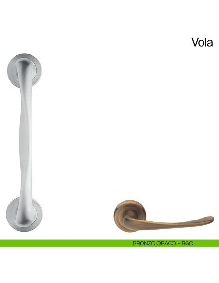 Maniglione per porta Vola Manital con rosette - bronzato opaco