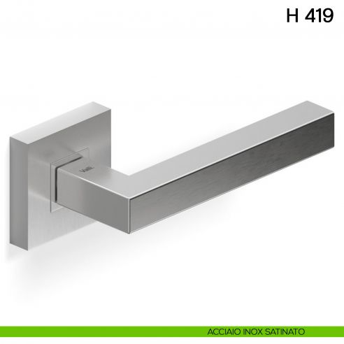 Maniglia per porta H 419 Valli collezione Lab acciaio inox satinato