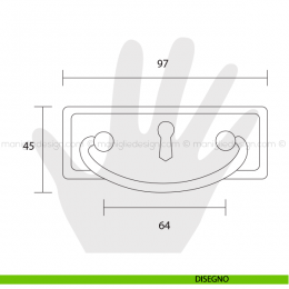 Maniglia per mobile foro chiave Metal Style Florence interasse 64 mm MG2498 2