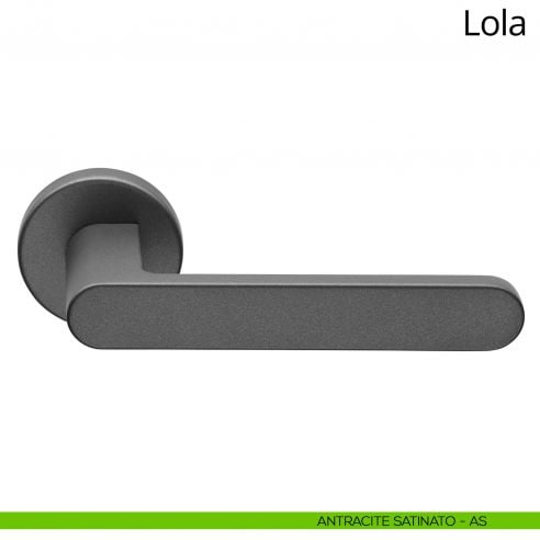 Maniglia per porta interna Lola Zincral Linea Calì rosetta tonda - antracite satinato