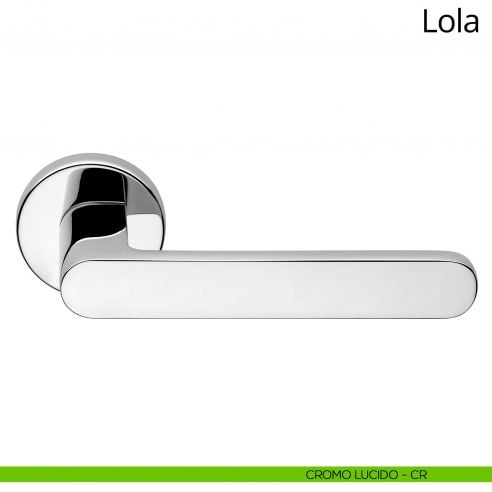 Maniglia per porta interna Lola Zincral Linea Calì rosetta tonda - cromo lucido