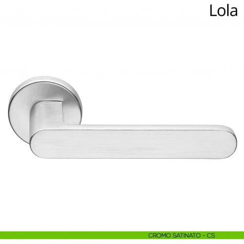 Maniglia per porta interna Lola Zincral Linea Calì rosetta tonda - cromo satinato
