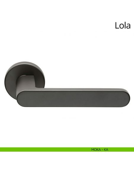 Maniglia per porta interna Lola Zincral Linea Calì rosetta tonda - moka